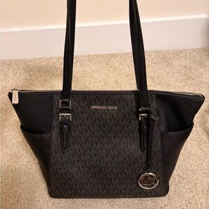 Michael Kors Black and Gray Signature Tote